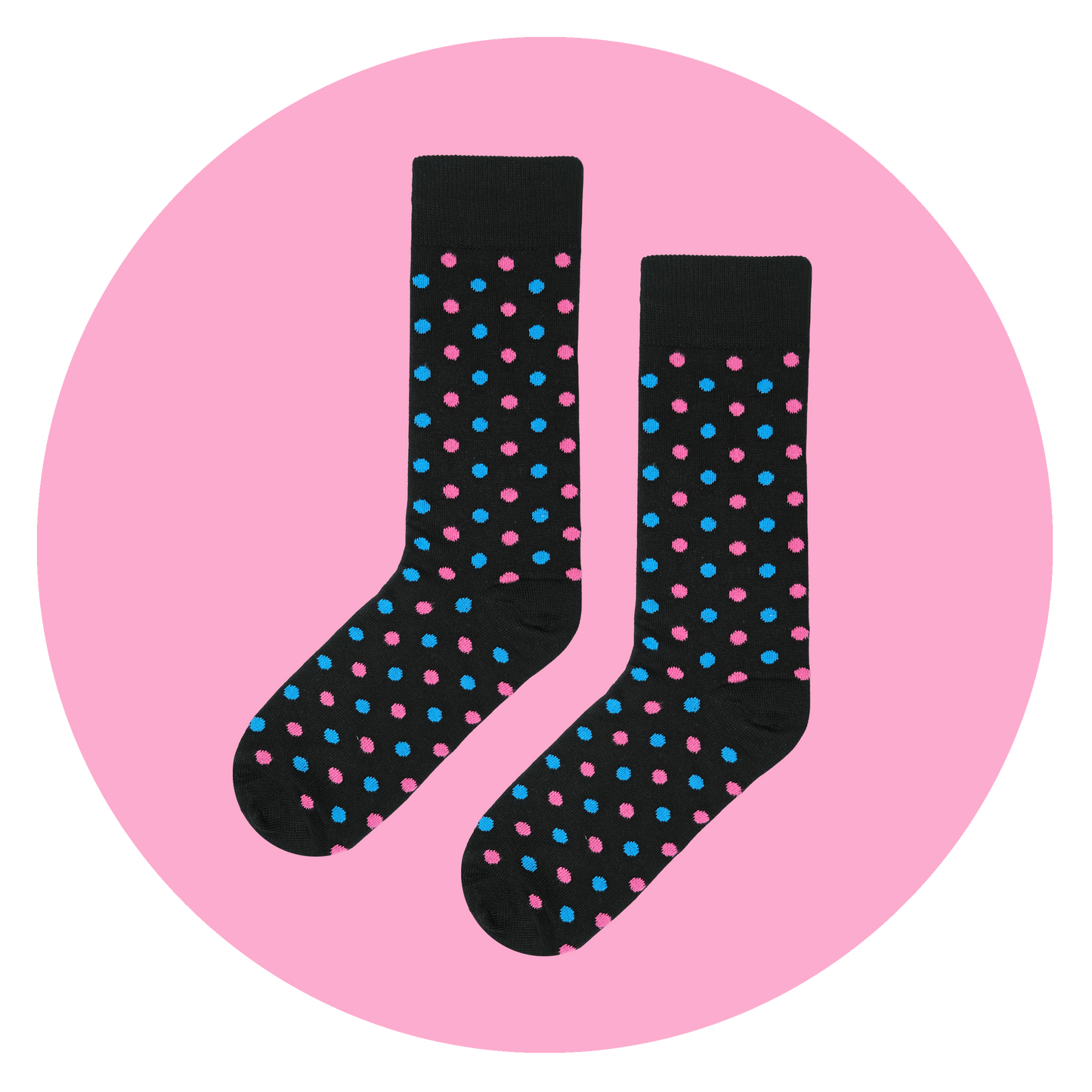 Polka Black Neon Pink & Neon Blue
