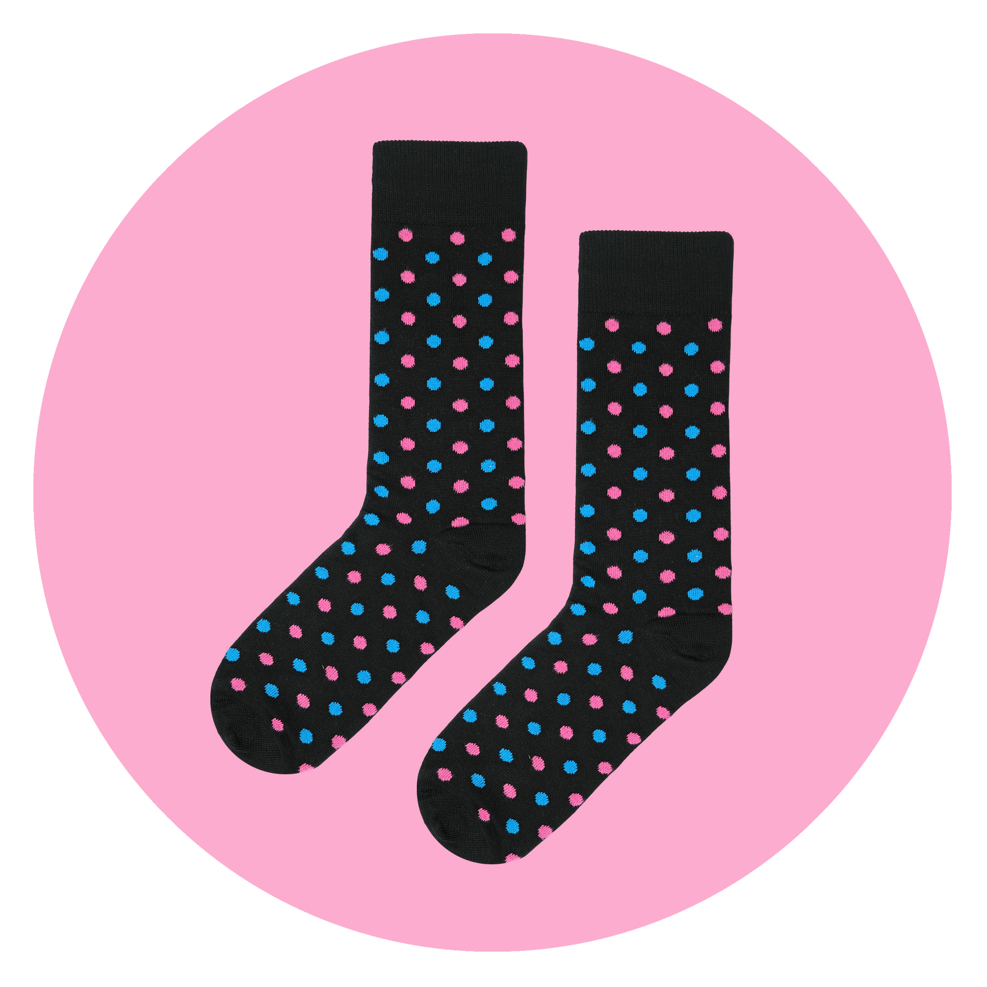 Polka Black Neon Pink & Neon Blue