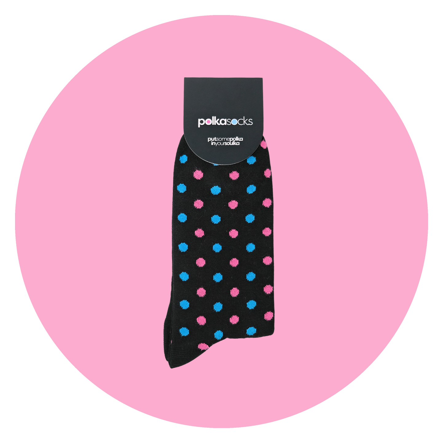 Polka Black Neon Pink & Neon Blue