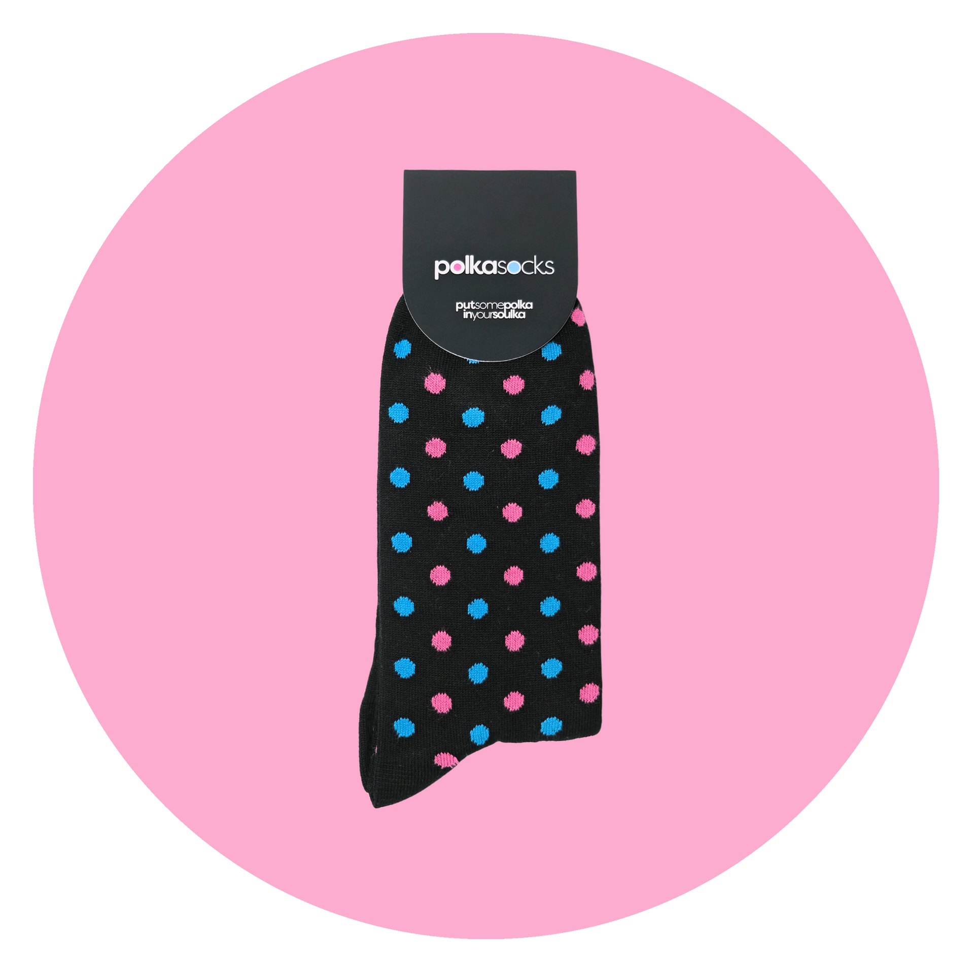 Polka Black Neon Pink & Neon Blue