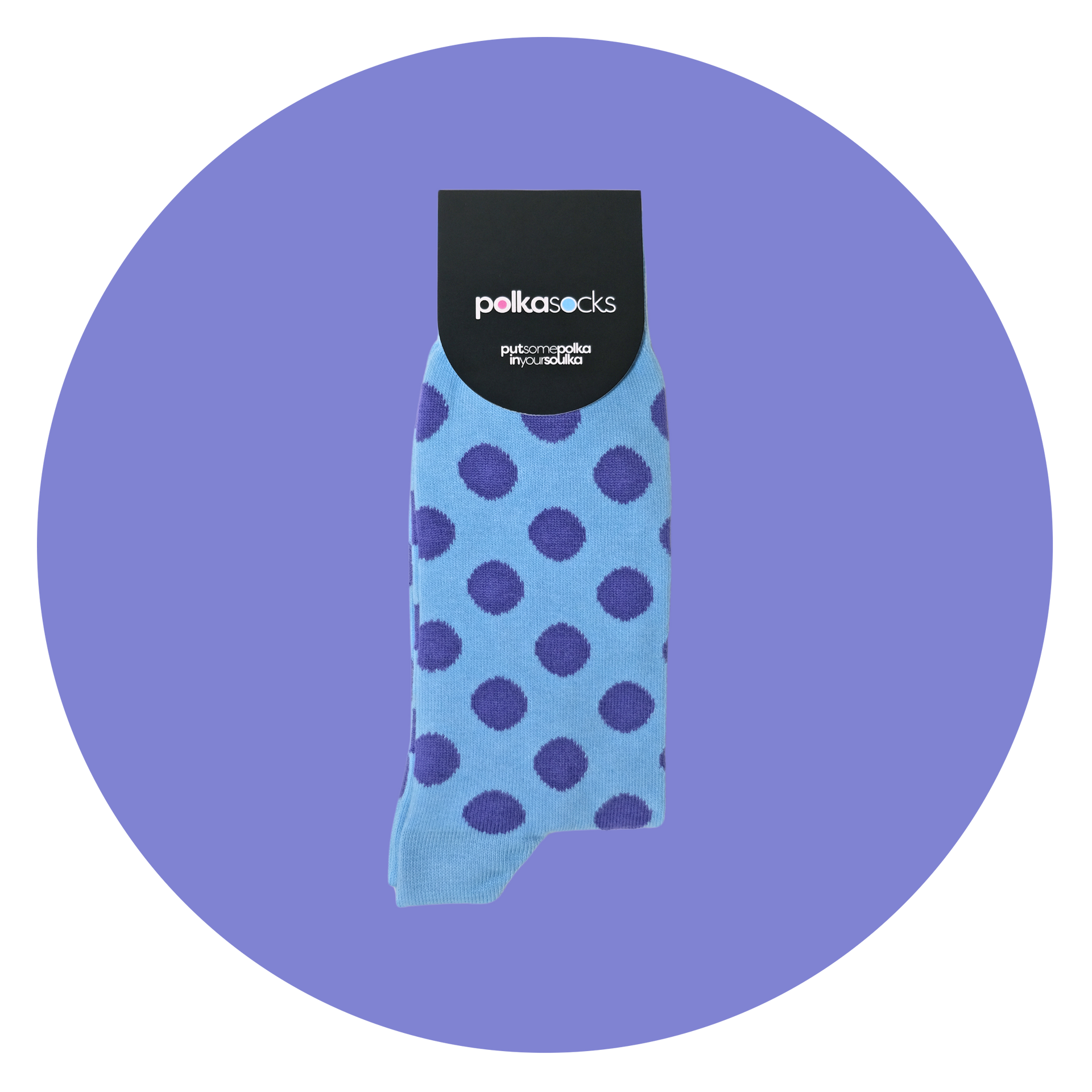 Polka Sky Blue & Purple