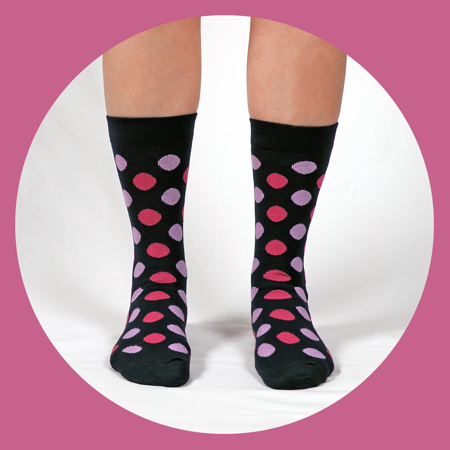 Polka Navy Grape & Lavender