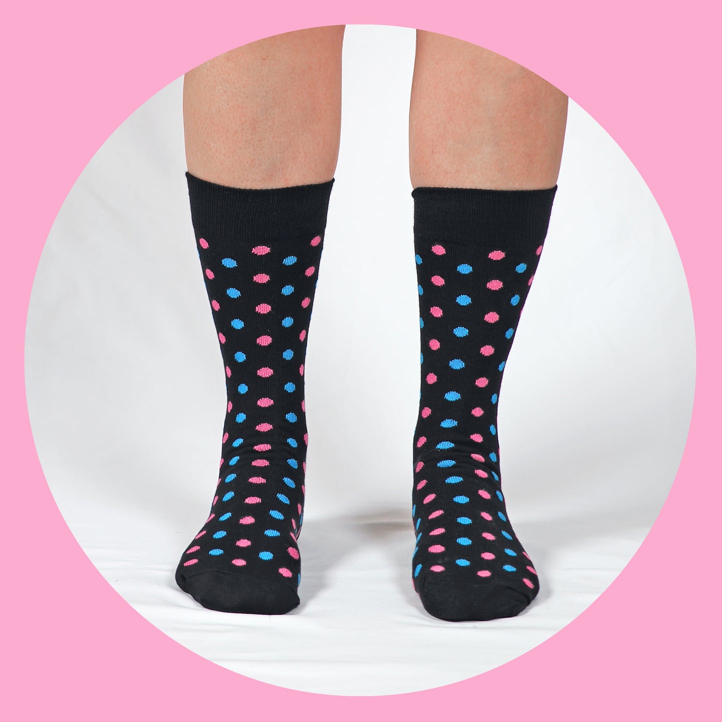 Polka Black Neon Pink & Neon Blue