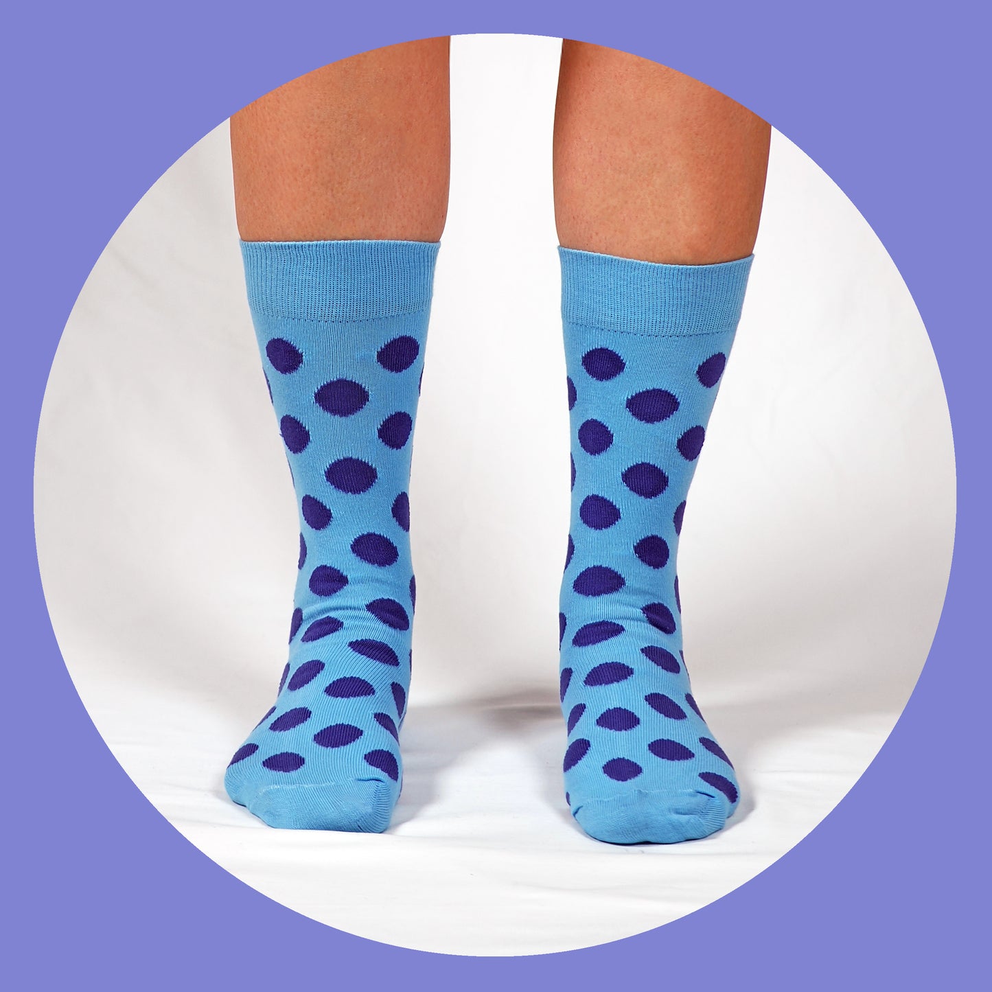 Polka Sky Blue & Purple